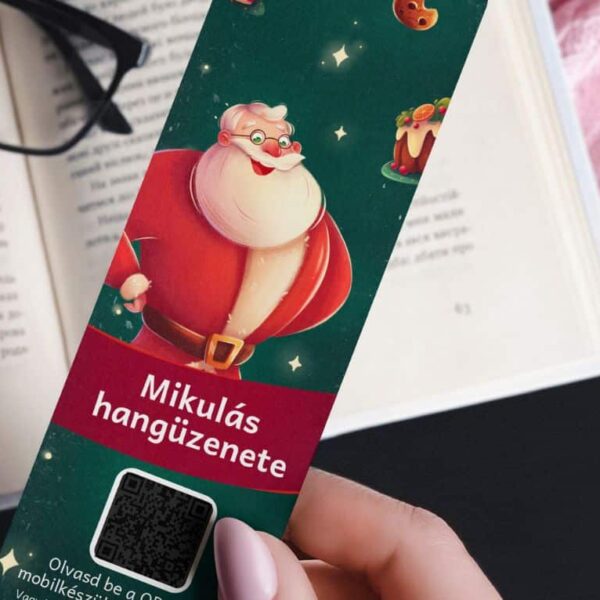 Mikulás hangüzenete QR-kódos könyvjelző – Levél a Mikulástól